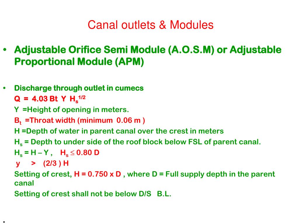 Types Of Outlets In Canal at Sam Pierce blog
