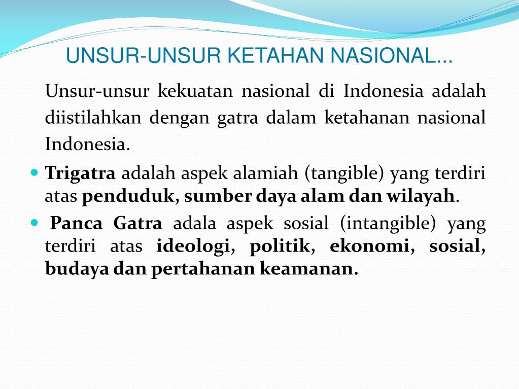 Unsur Unsur Ketahanan Nasional Indonesia Berbagai Unsur