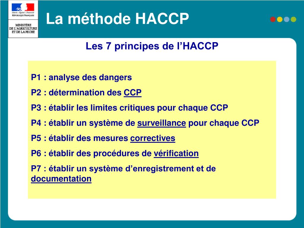 PPT La méthode HACCP Direction Départementale des Services