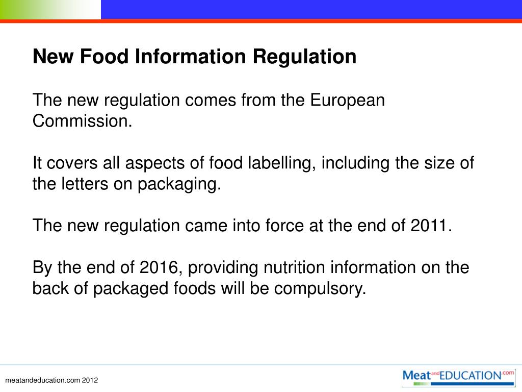 PPT Changes to food labelling regulations PowerPoint Presentation