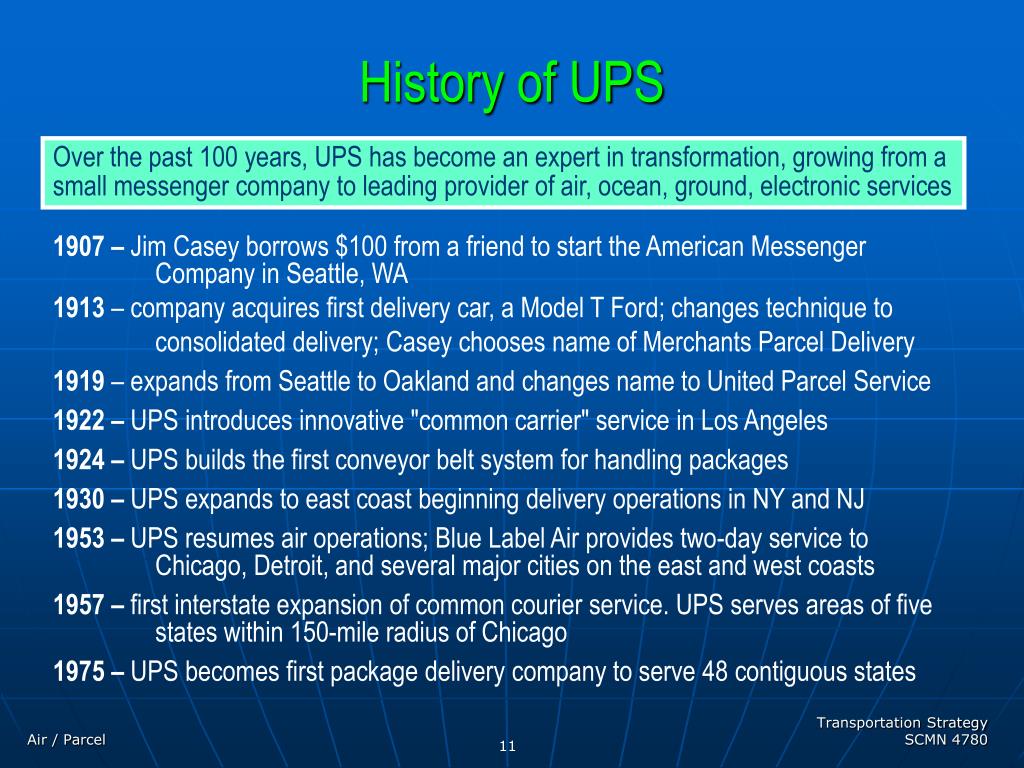 PPT Air Freight / Parcel Industry PowerPoint