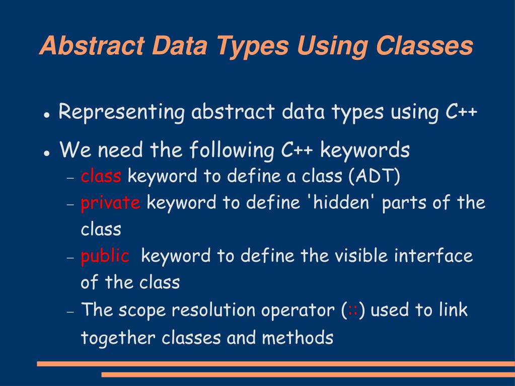 PPT Abstract Data Types Using Classes PowerPoint Presentation, free