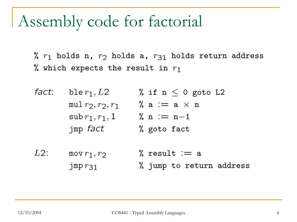 PPT Typed Assembly Languages PowerPoint Presentation, free download