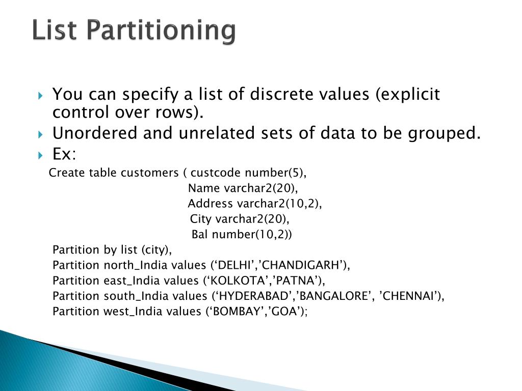 PPT Oracle Features Partition Tables External Tables PowerPoint