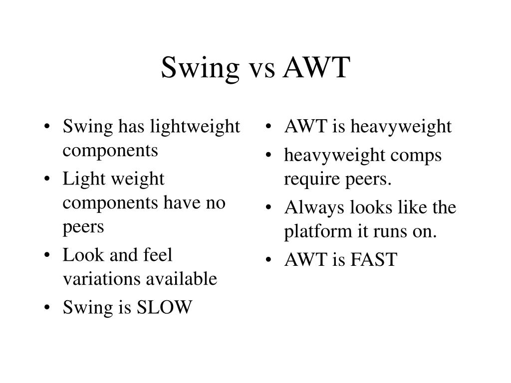 PPT Intro to Swing PowerPoint Presentation, free download ID4157721