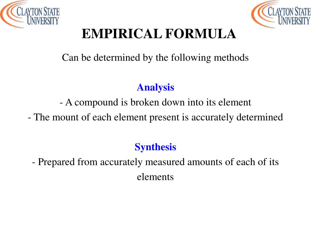 PPT SURVEY OF CHEMISTRY LABORATORY I CHEM 1151L EMPIRICAL FORMULA OF