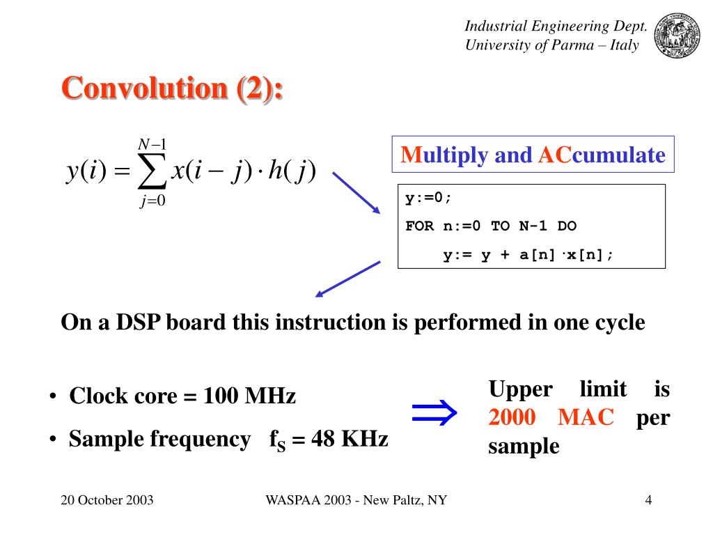 PPT Implementation of real time partitioned convolution on a DSP
