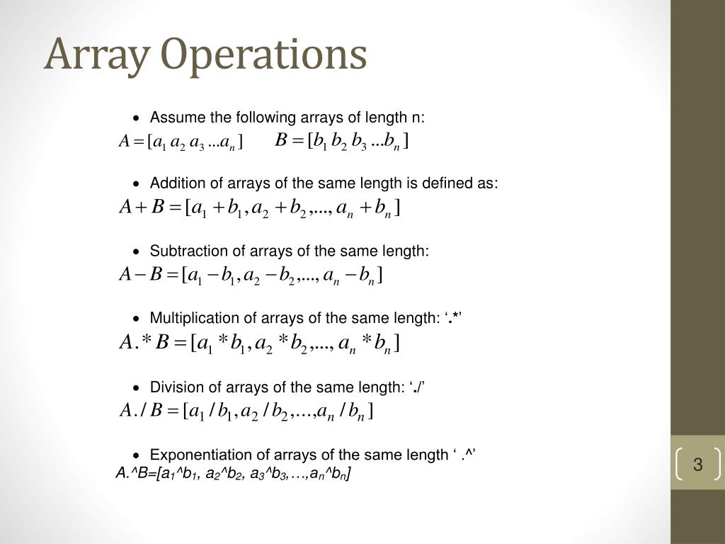 PPT Array and Matrix Operations PowerPoint Presentation, free