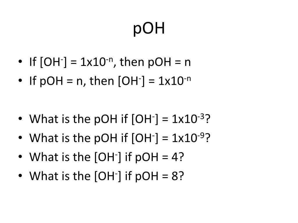 PPT There is a formula to find pH pH = log [H + ] or pH = log [ H 3