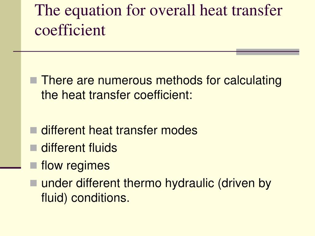 PPT Overall heat transfer coefficient PowerPoint Presentation, free