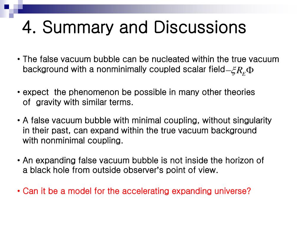 PPT The false vacuum bubble formation and evolution PowerPoint