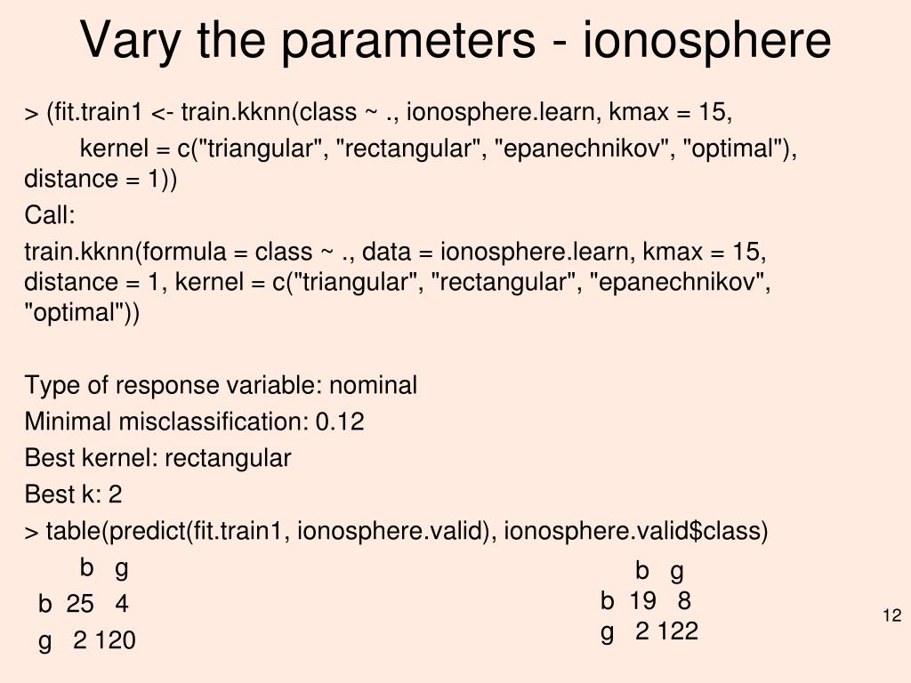 PPT Interpreting weighted kNN , forms of clustering, decision trees