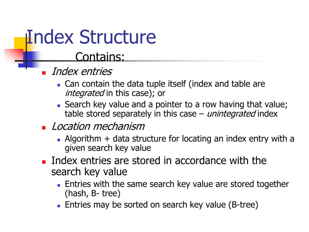 PPT Index structures PowerPoint Presentation, free download ID4175769