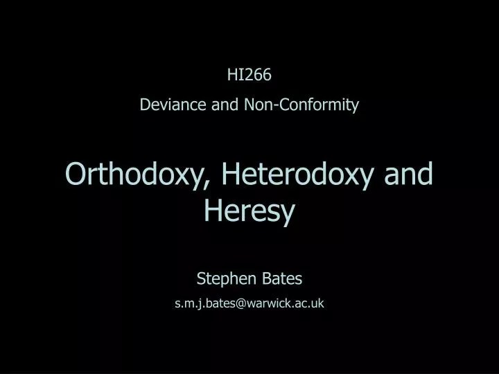 PPT HI266 Deviance and NonConformity PowerPoint