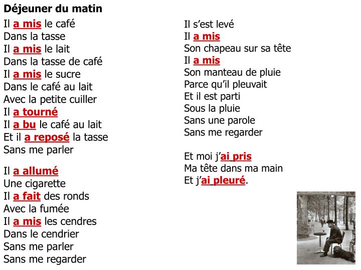 PPT Déjeuner du matin Jacques Prévert PowerPoint Presentation ID