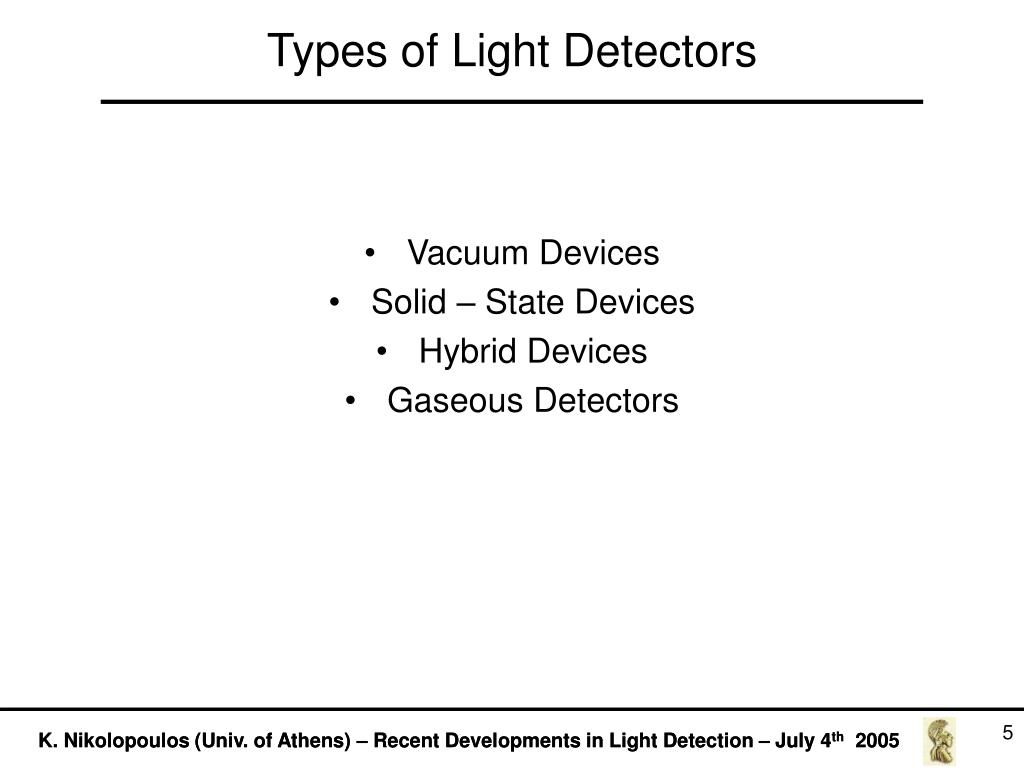 PPT Recent Developments In Light Detection PowerPoint Presentation