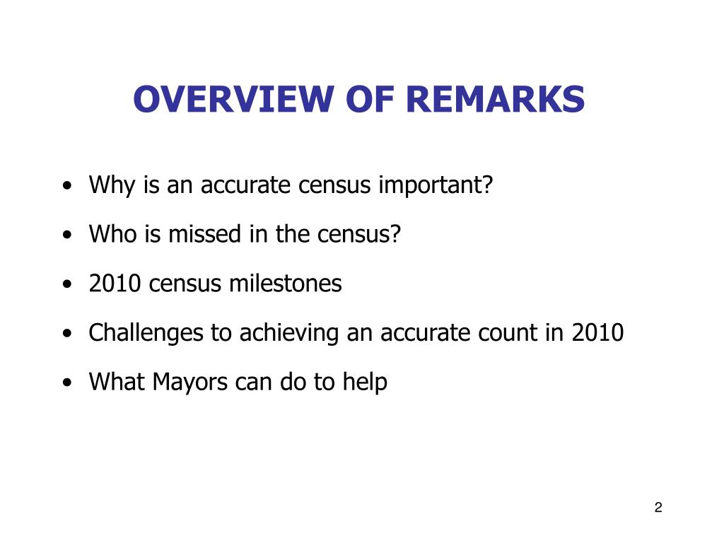 PPT The Road to the 2010 CENSUS What Mayors Need to Know PowerPoint Presentation ID4189281