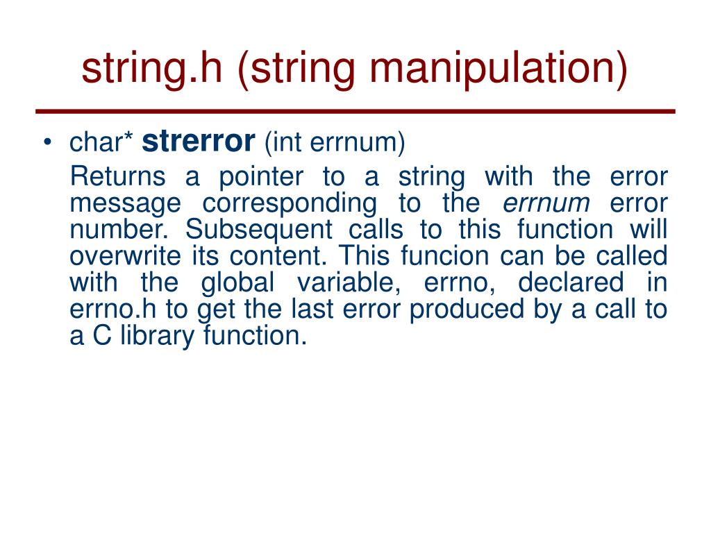 PPT Pre Processor Directives, C Standard Library (string.h, math.h