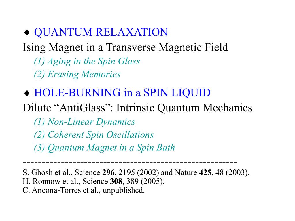 PPT Quantum Spin Glasses & Spin Liquids PowerPoint Presentation ID4195084