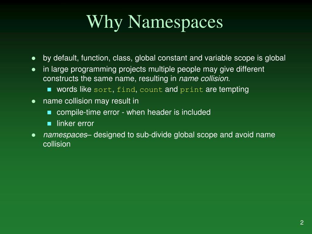 PPT Namespaces PowerPoint Presentation, free download ID4195593