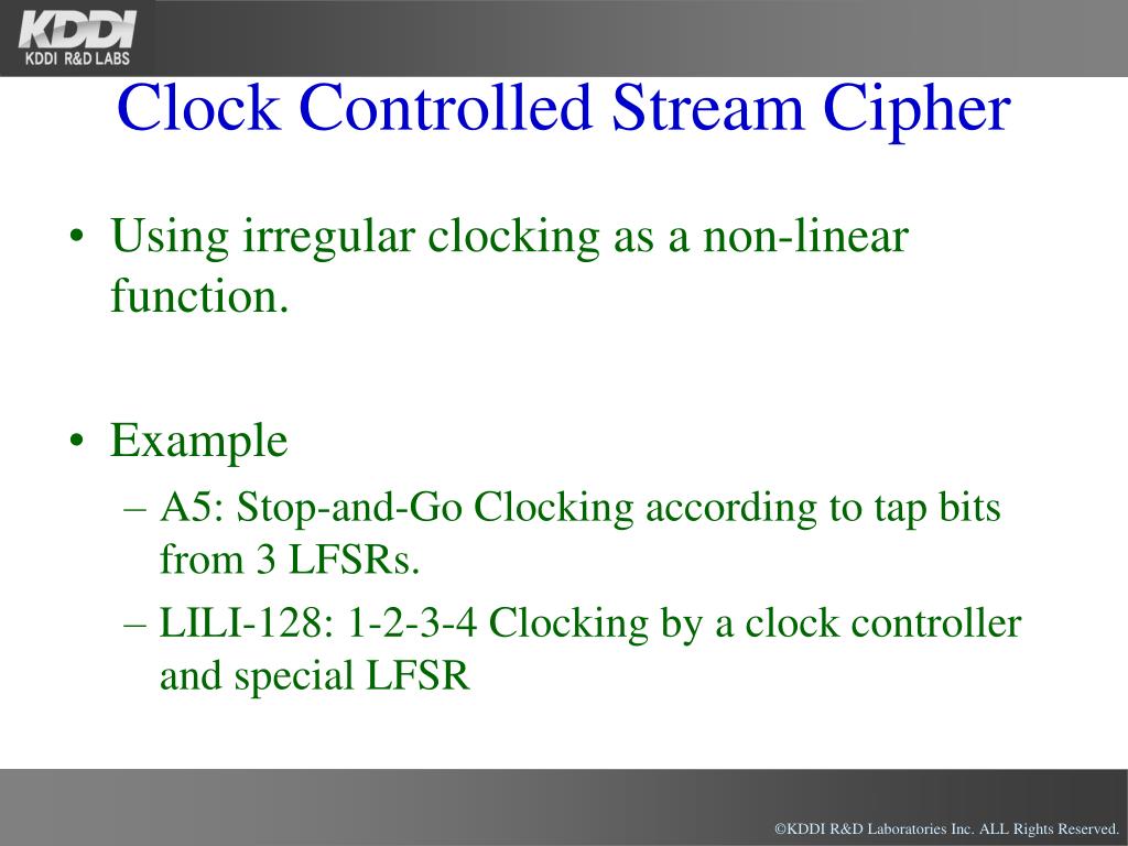 PPT Cryptanalysis on Clock Controlled Stream Ciphers PowerPoint Presentation ID4195611