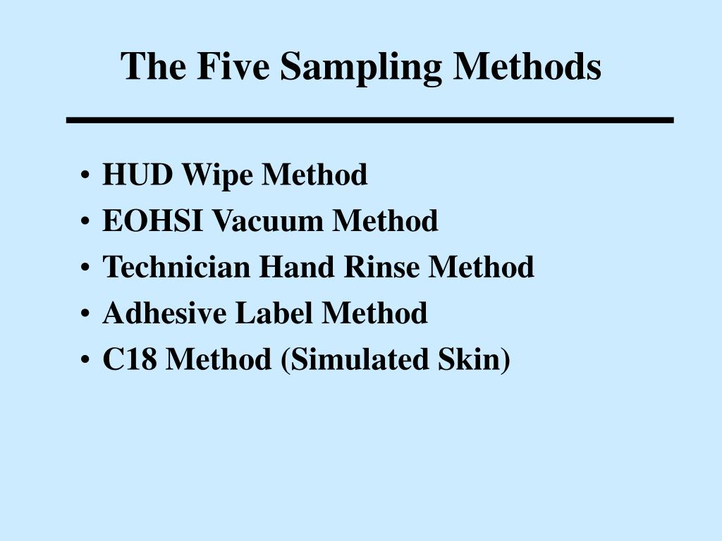 PPT Evaluation of Sampling Methods for Determining Dust Lead Loading