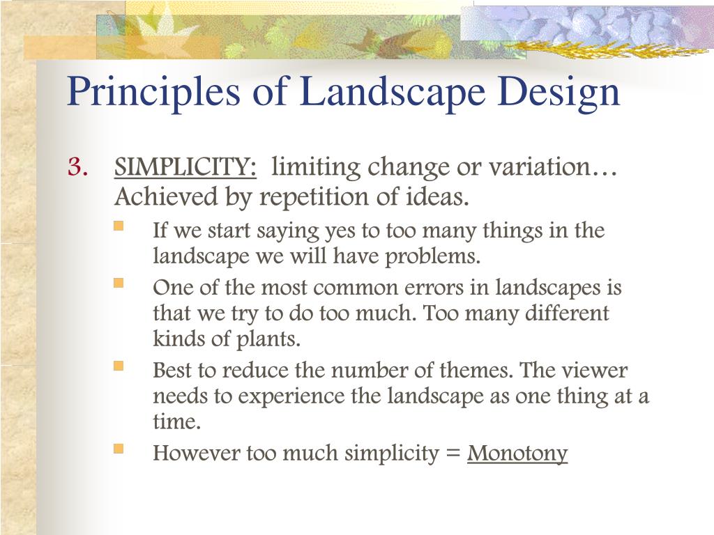 PPT Principles of Landscape Design PowerPoint Presentation, free