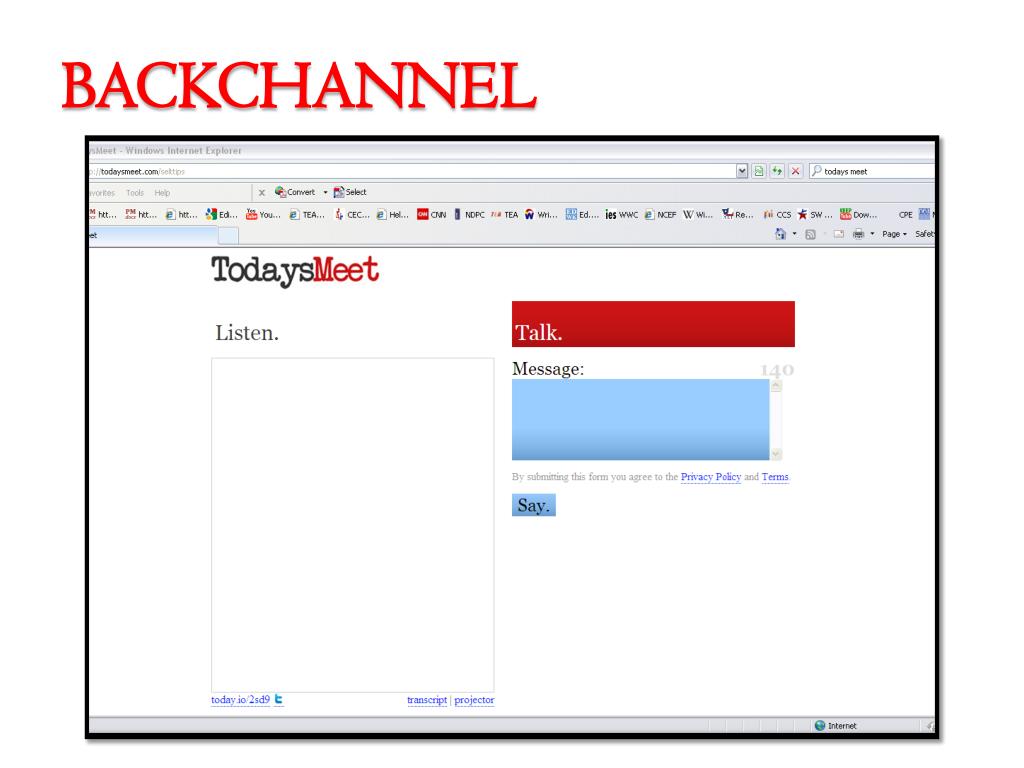 PPT BACKCHANNEL PowerPoint Presentation, free download ID4204781
