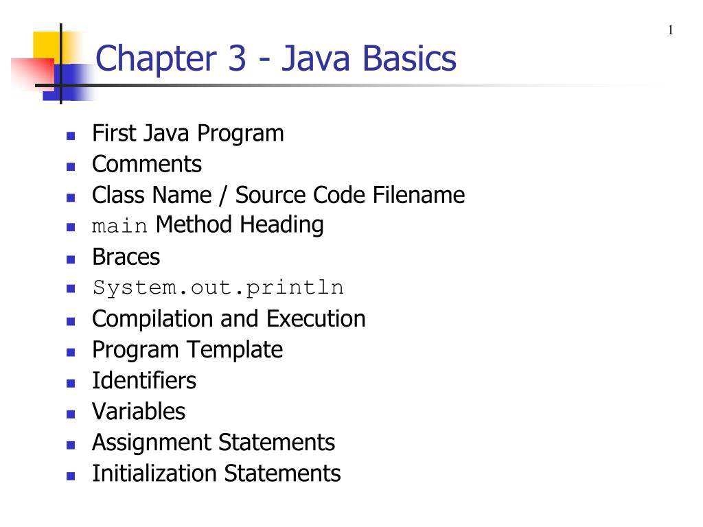 PPT Chapter 3 Java Basics PowerPoint Presentation, free download ID4206394
