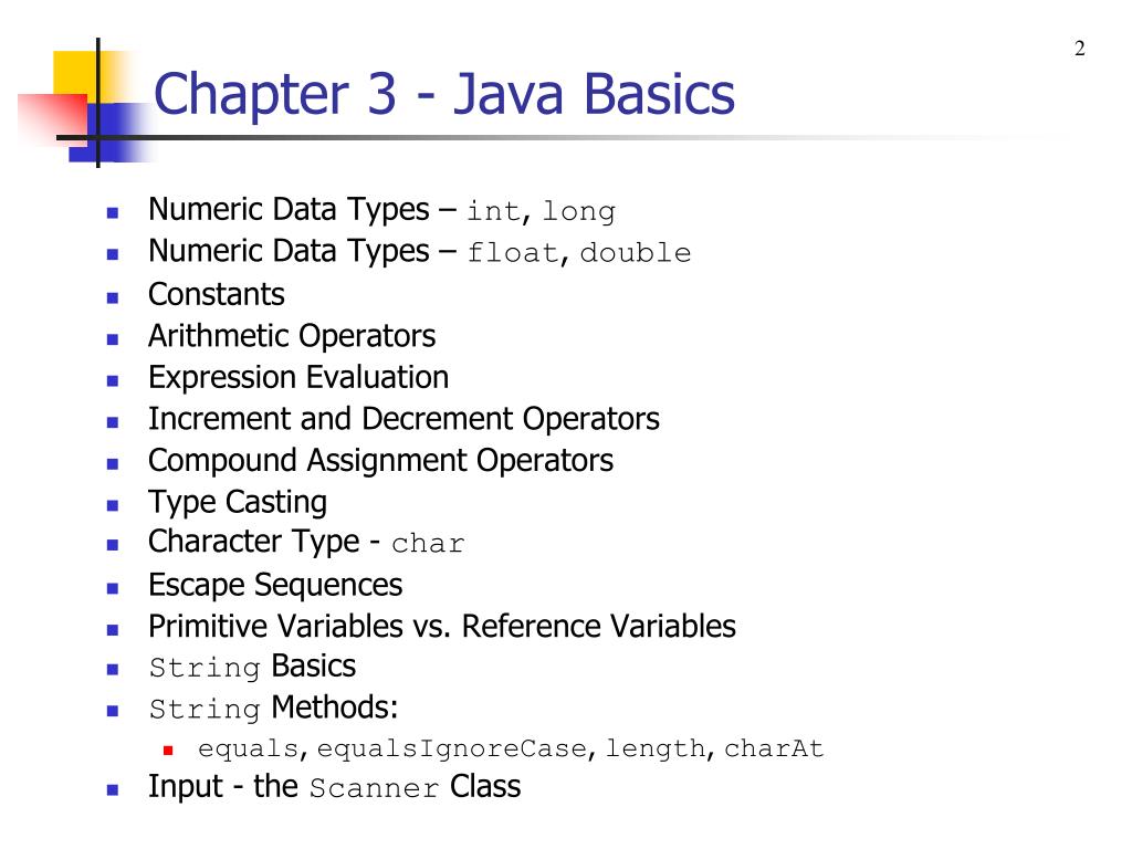 PPT Chapter 3 Java Basics PowerPoint Presentation, free download