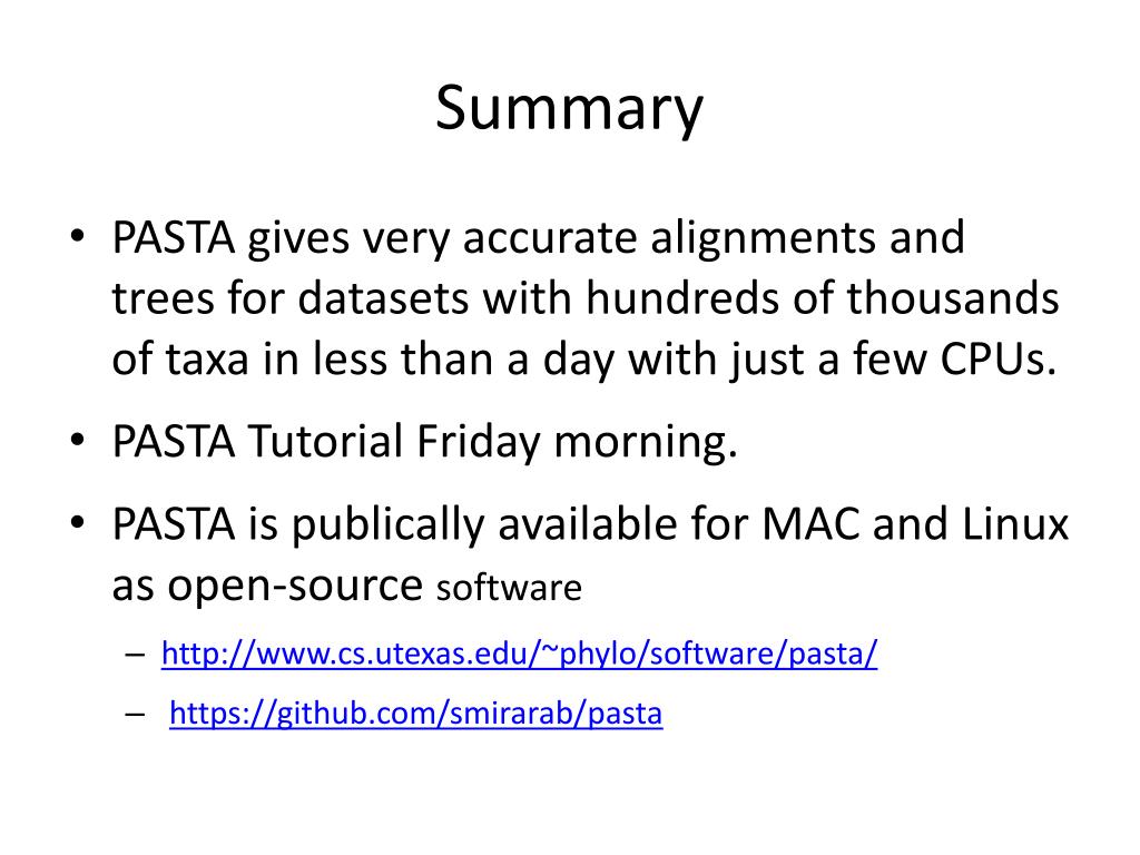 PPT PASTA Ultralarge multiple sequence alignment PowerPoint