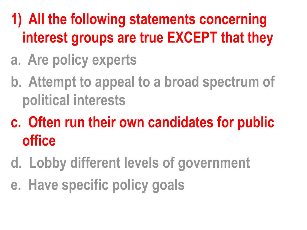 PPT Review Part 14 Special Interest Groups; Lobbyists and PACs