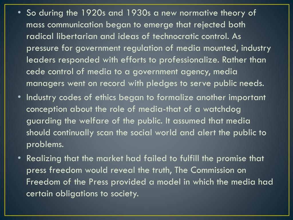 PPT Normative Theories of Mass Communication PowerPoint Presentation