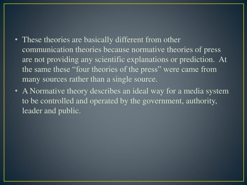 PPT Normative Theories of Mass Communication PowerPoint Presentation