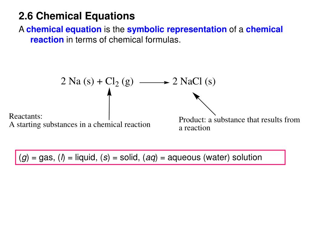 PPT 2.6 Chemical Equations PowerPoint Presentation, free download
