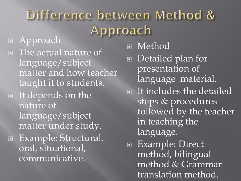 PPT Chapter 4 Approaches and methods of teaching English PowerPoint