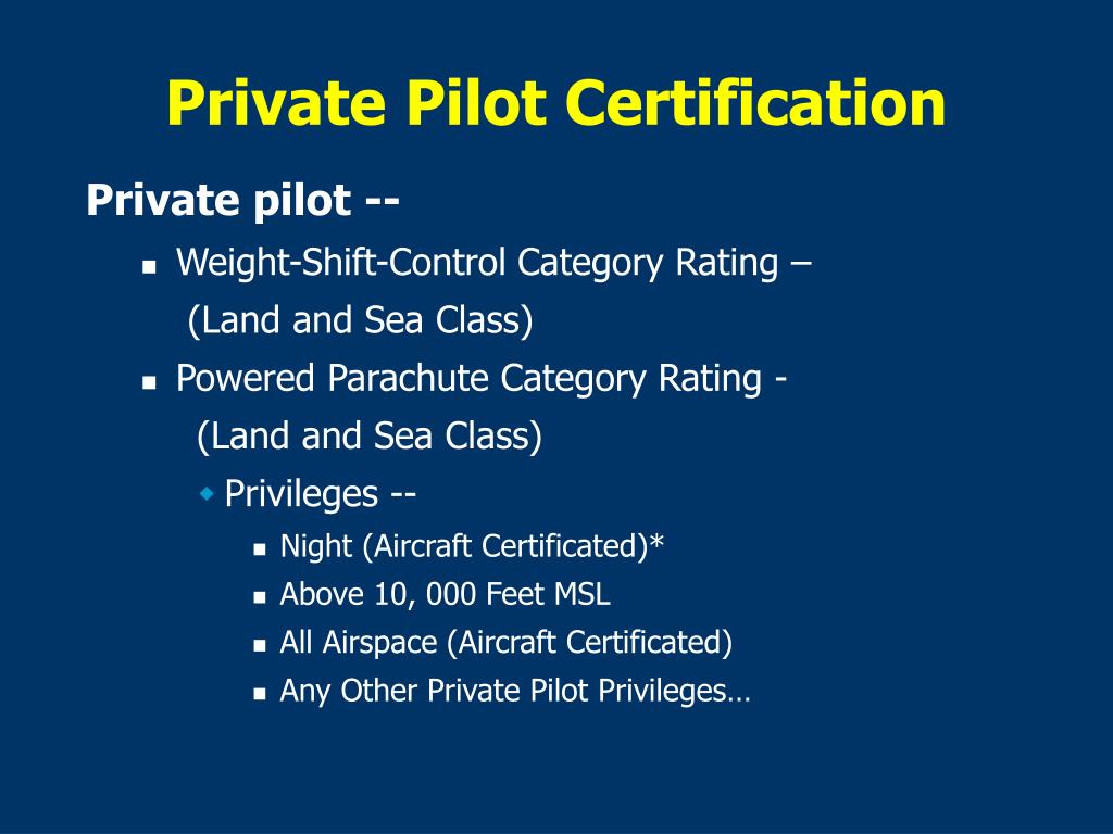 PPT Sport PilotPilot Certification LightSport Aviation Branch AFS610 PowerPoint