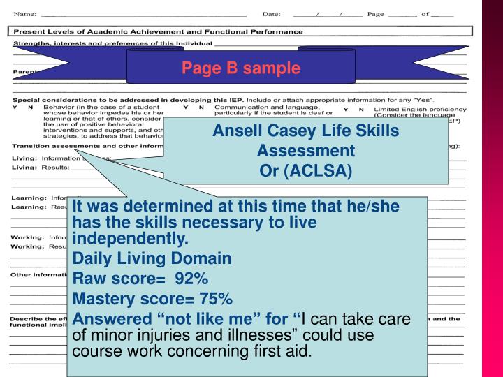 PPT ANSELL CASEY LIFE SKILLS ASSESSMENTS PowerPoint Presentation ID
