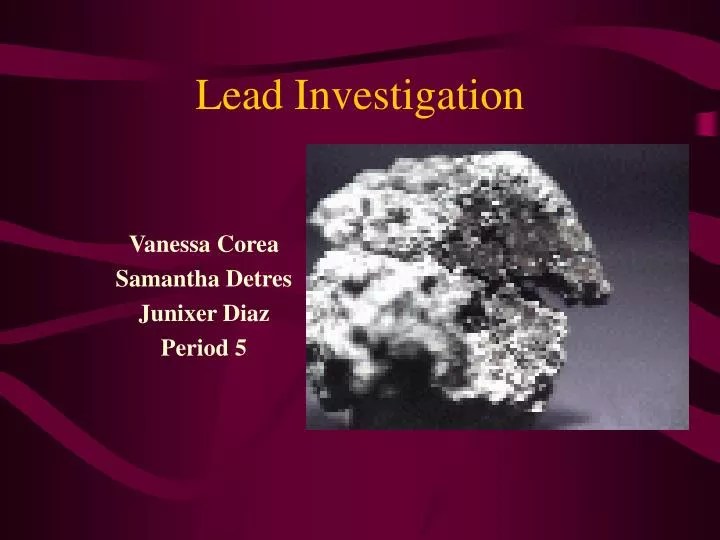 PPT Lead Investigation PowerPoint Presentation, free download ID