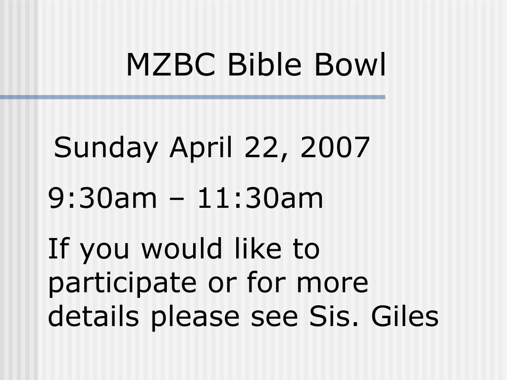 PPT MZBC Bible Bowl PowerPoint Presentation, free download ID4237038