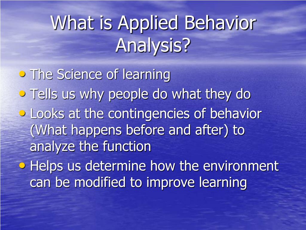 PPT Using Applied Behavior Analysis in the Schools PowerPoint