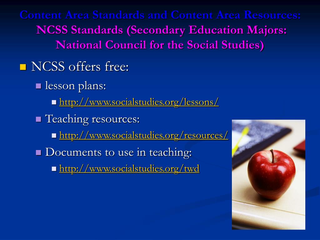 PPT Content Area Standards and Content Area Resources A Brief