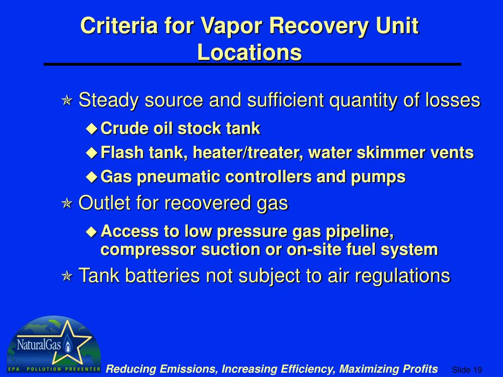 PPT - Installing Vapor Recovery Units to Reduce Methane Losses