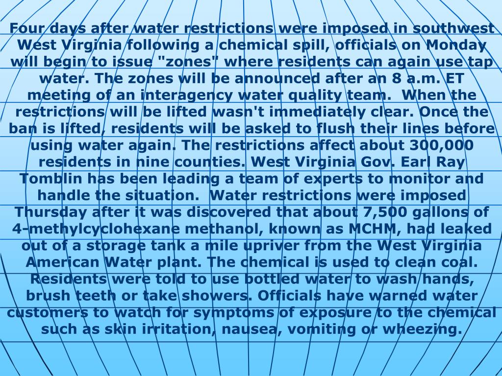 PPT West Virginia water ban PowerPoint Presentation, free download