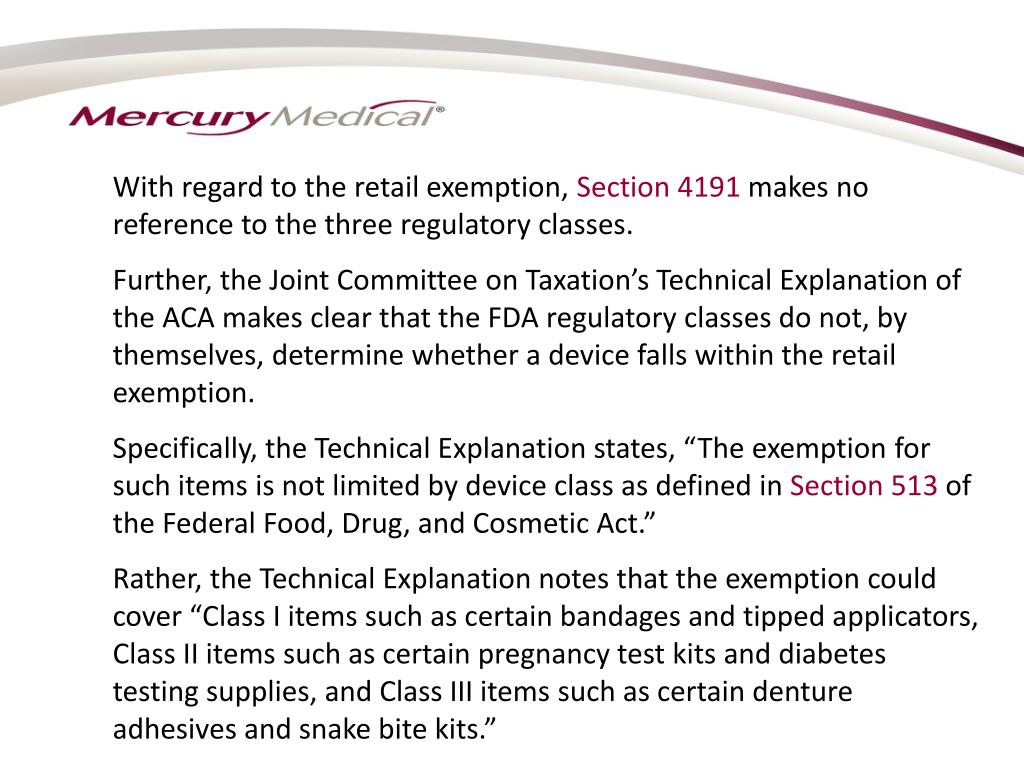 PPT IRS Proposed Rule Medical Device Tax PowerPoint Presentation