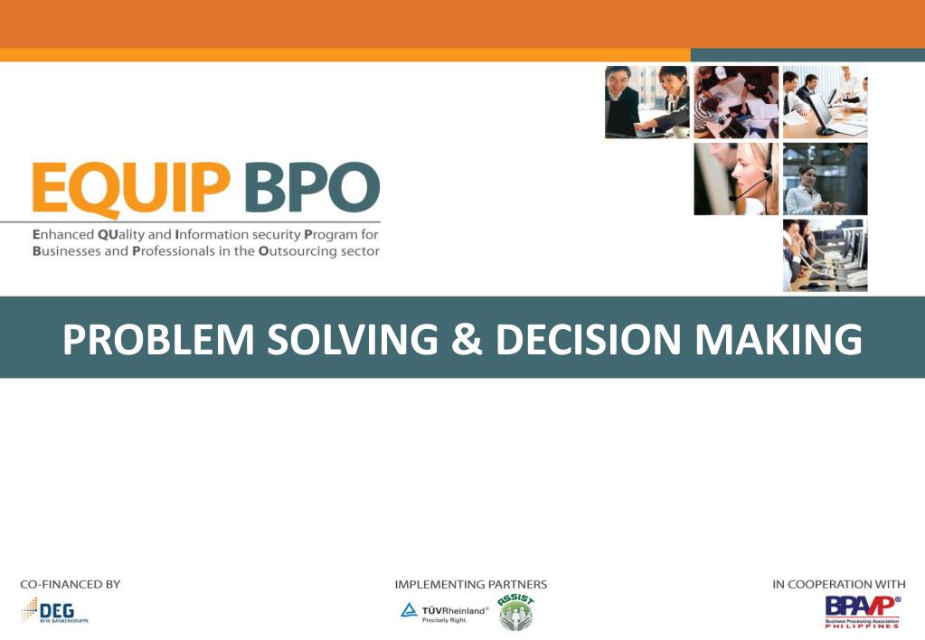 PPT PROBLEM SOLVING & DECISION MAKING PowerPoint Presentation, free
