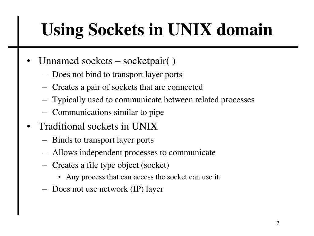 PPT UNIX Domain sockets PowerPoint Presentation, free download ID