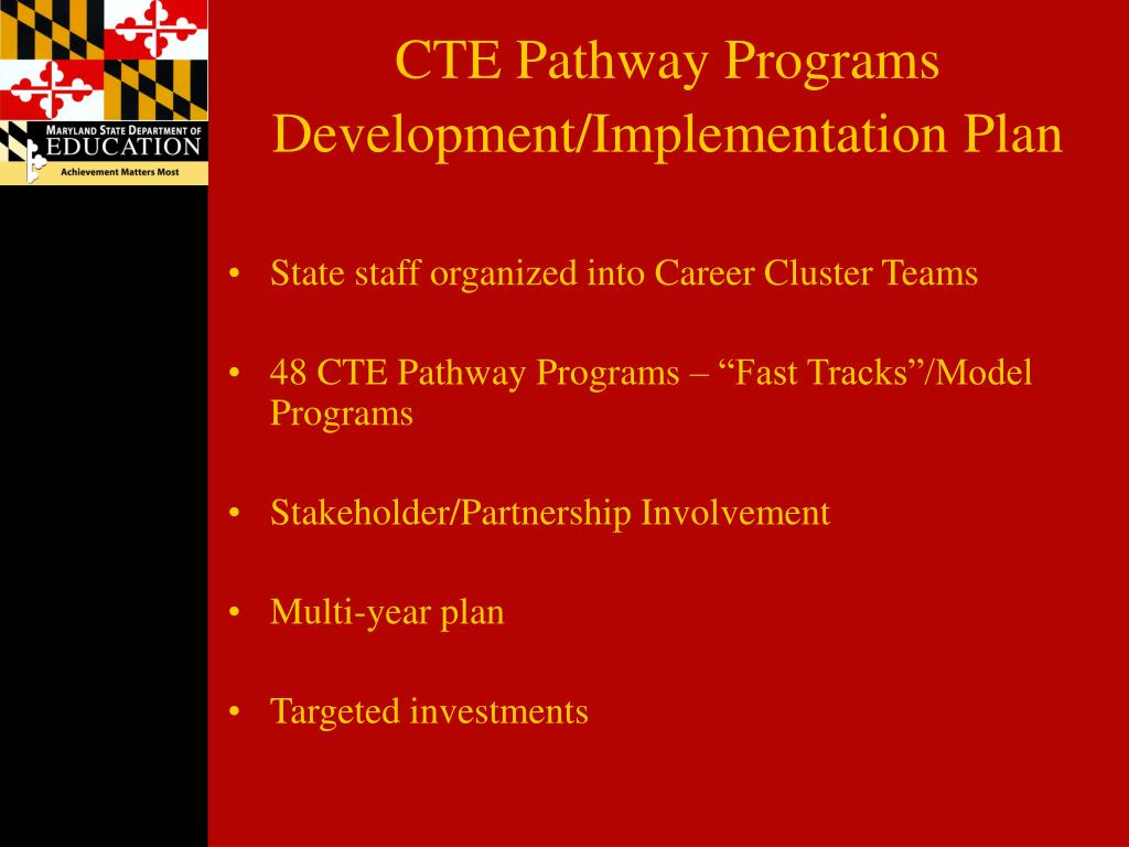PPT Implementing CTE Pathway Programs of Study through Career