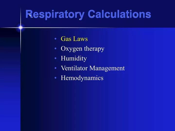 PPT Respiratory Calculations PowerPoint Presentation, free download