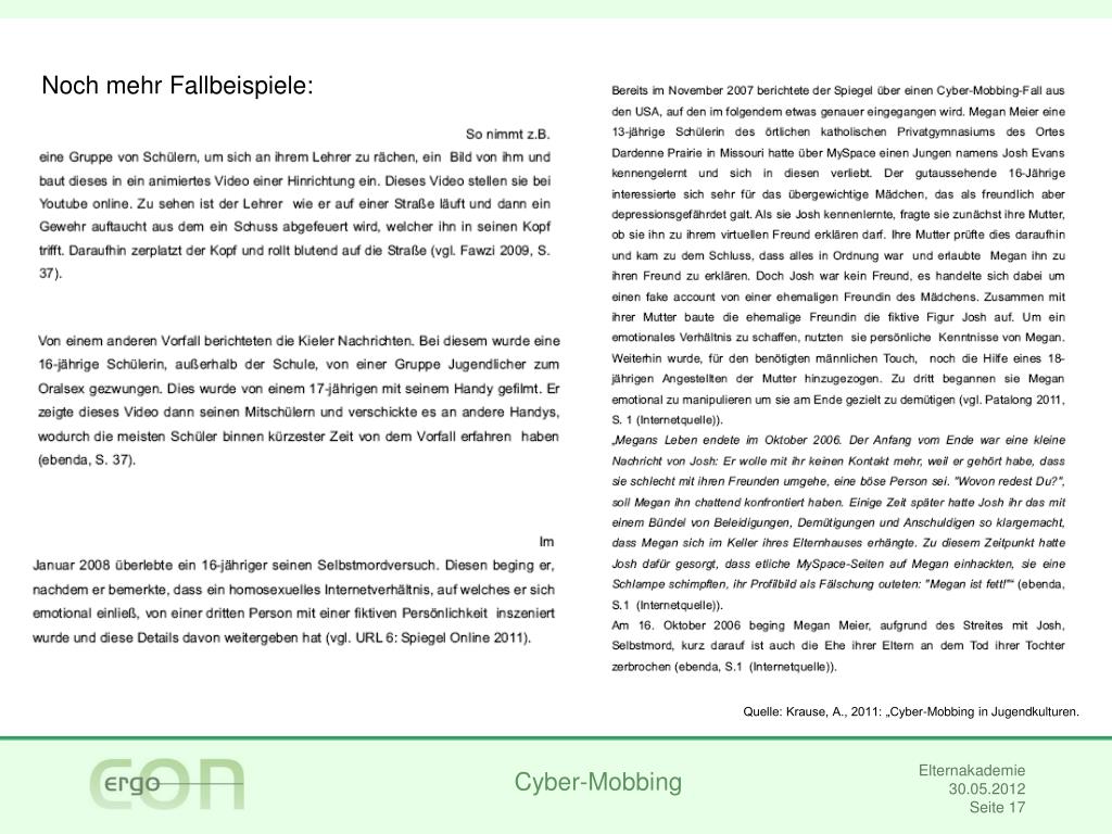 PPT CyberMobbing Arten, Auswirkungen